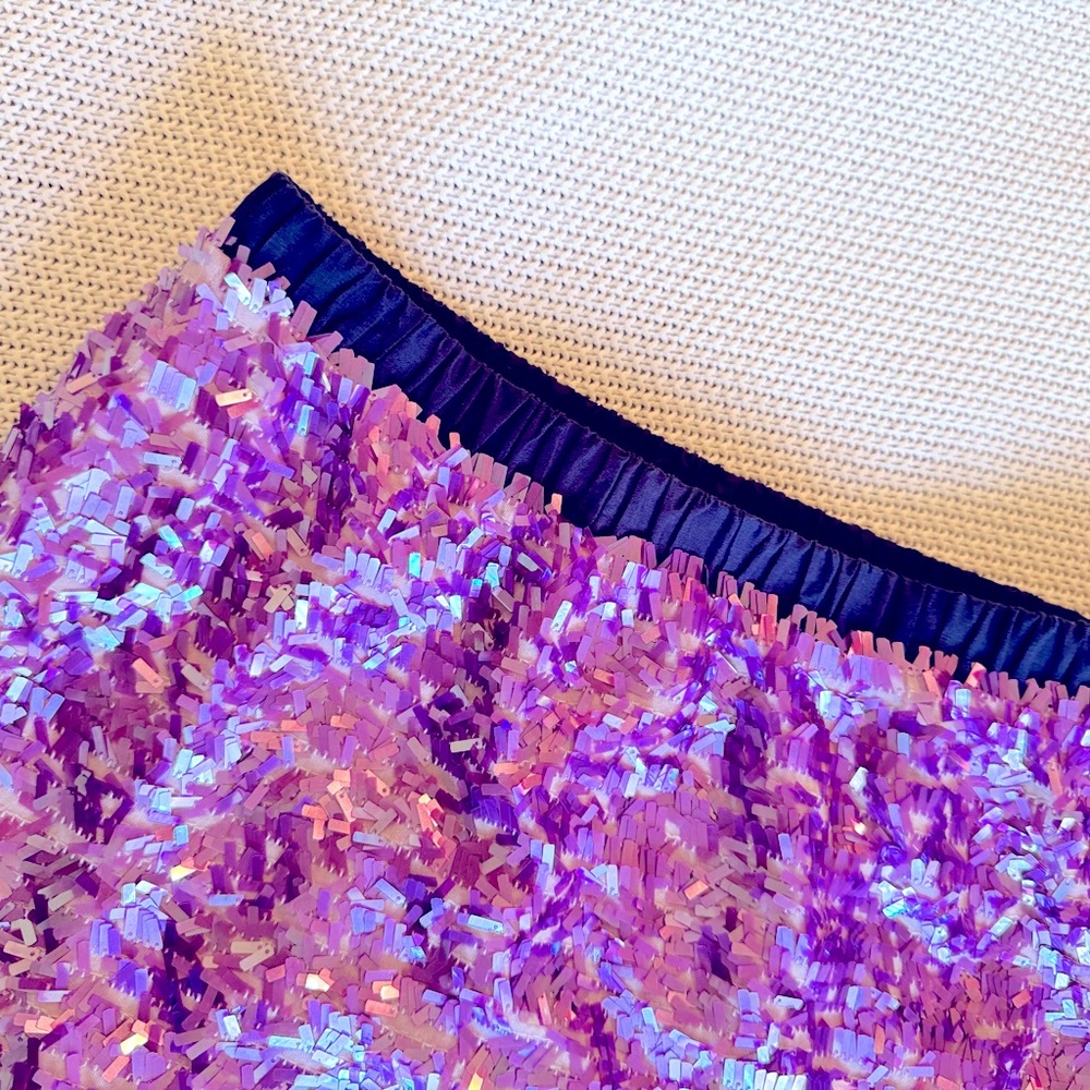 J. CREW Crewcuts Sparkling Sequin Purple Pink Mini Skirt - Picture 5 of 11